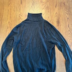 JCrew Silk and Cotton Black Turtleneck